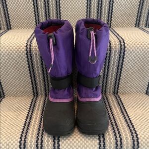 Kamik Waterbug Girls’ Little Kids Waterproof Purple and Black Snow Boots, Size 3